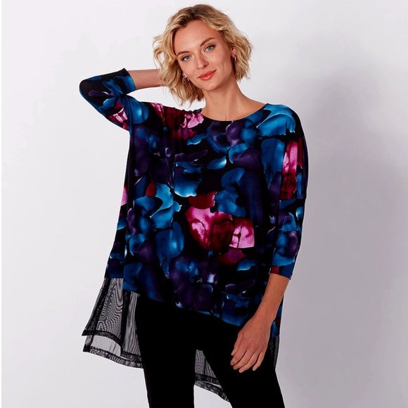 New w/o Tags Marallis Mix Media 3/4 Sleeve Tunic Top - Size X-Large - Picture 1 of 1